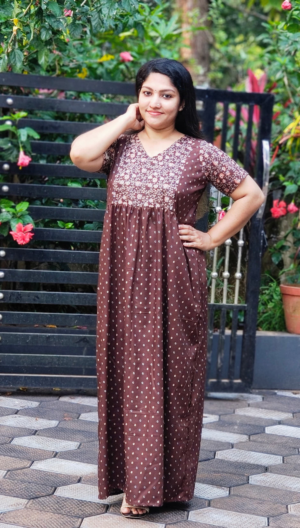 Frock Nighty With Floral Yoke[FN25263-266]