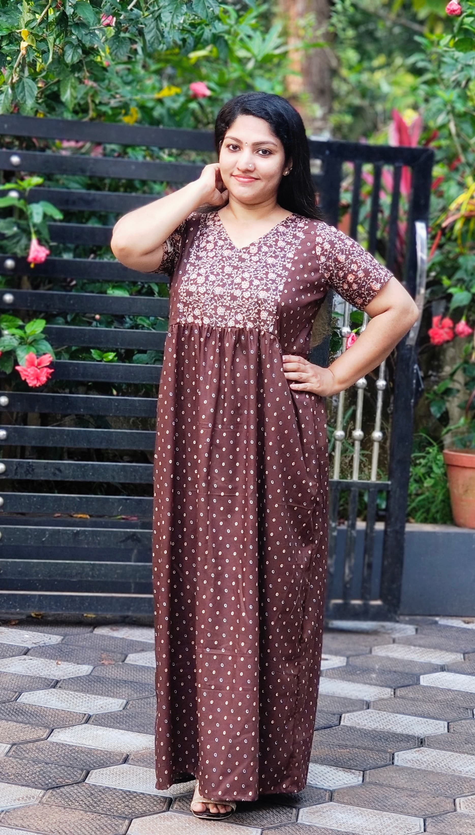 Frock Nighty With Floral Yoke[FN25263-266]