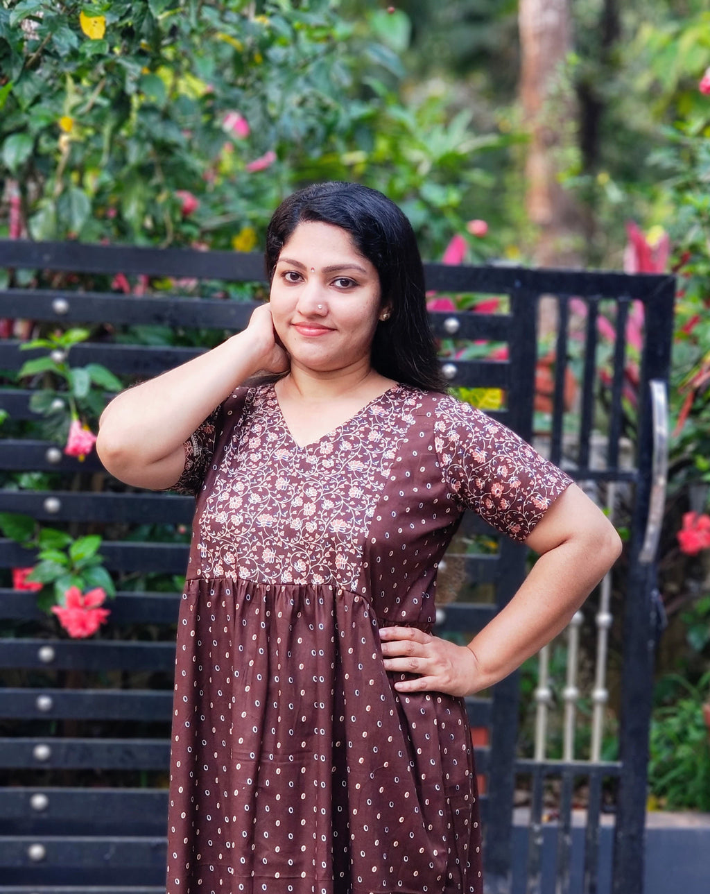 Frock Nighty With Floral Yoke[FN25263-266]