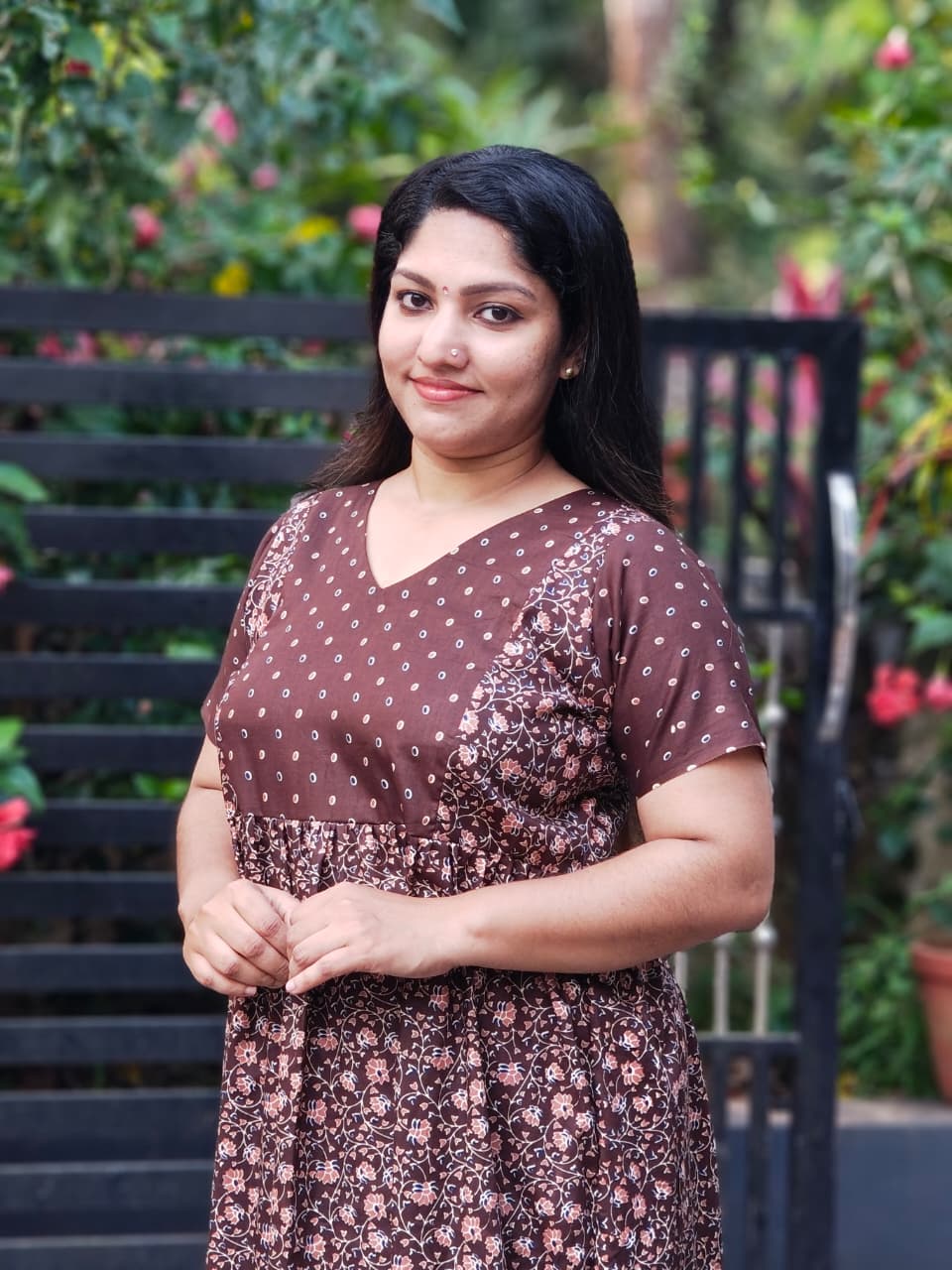 Frock Nighty With Dot Print Yoke[FN25267-270]