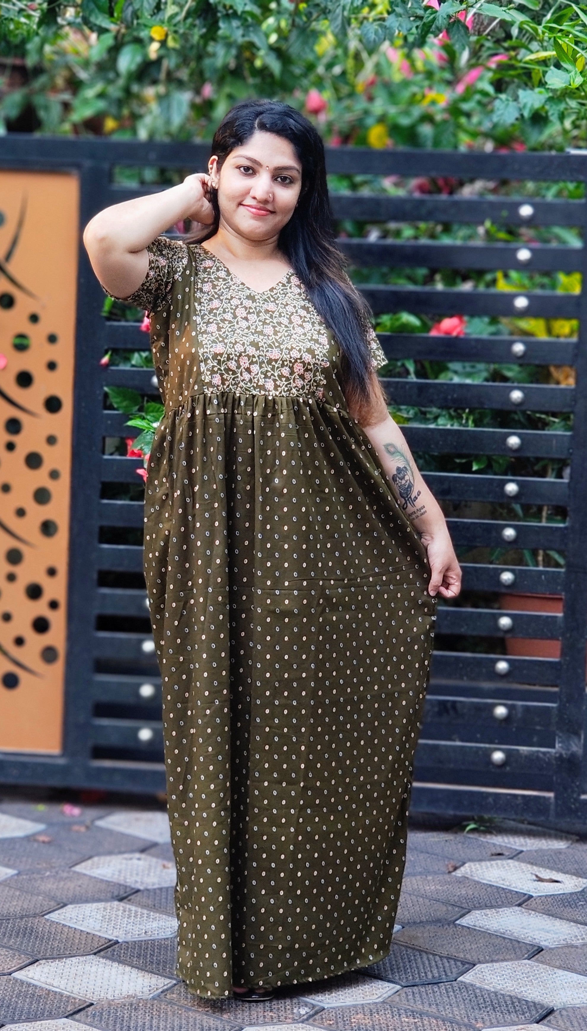 Frock Nighty With Floral Yoke[FN25263-266]