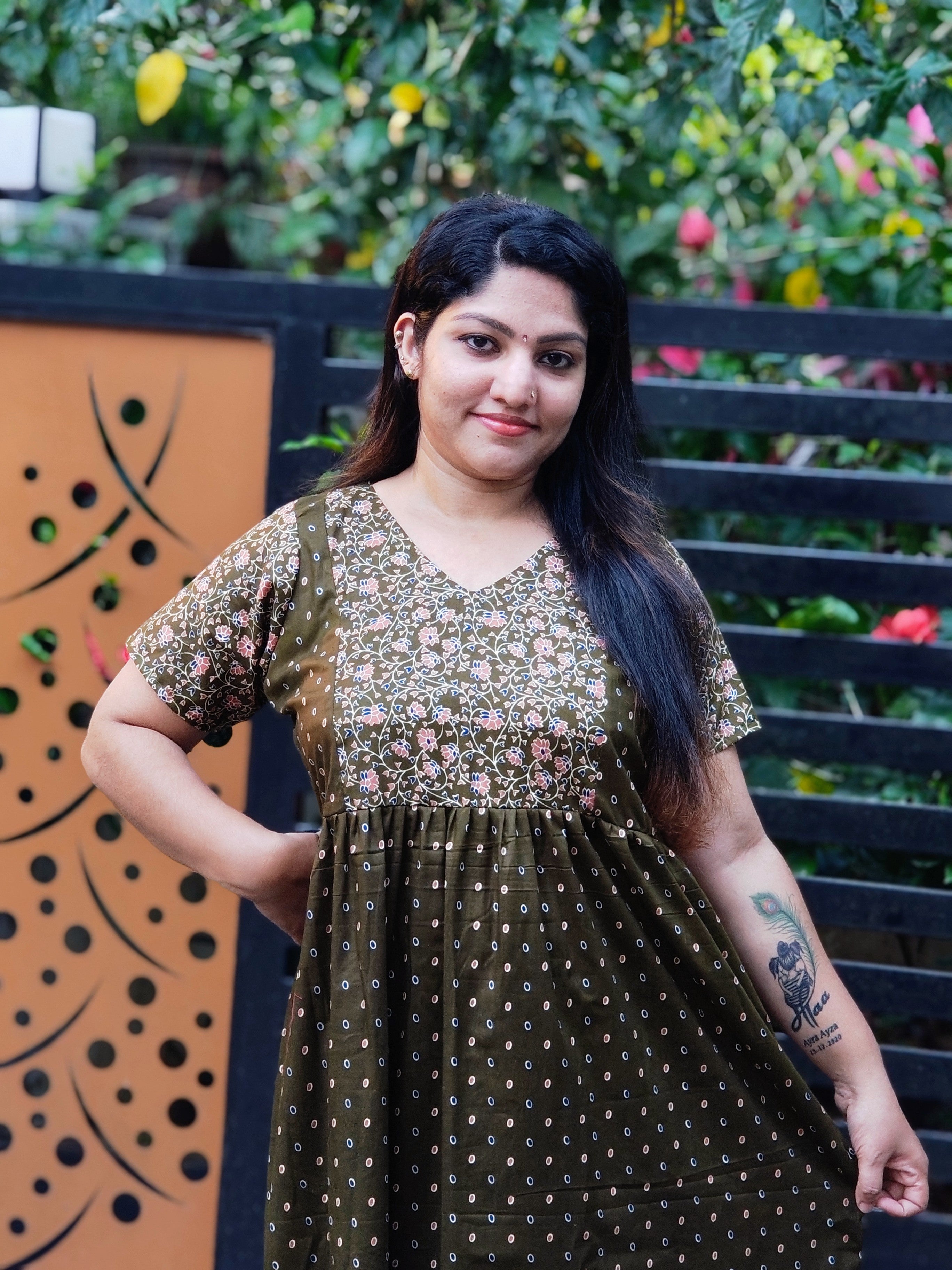 Frock Nighty With Floral Yoke[FN25263-266]