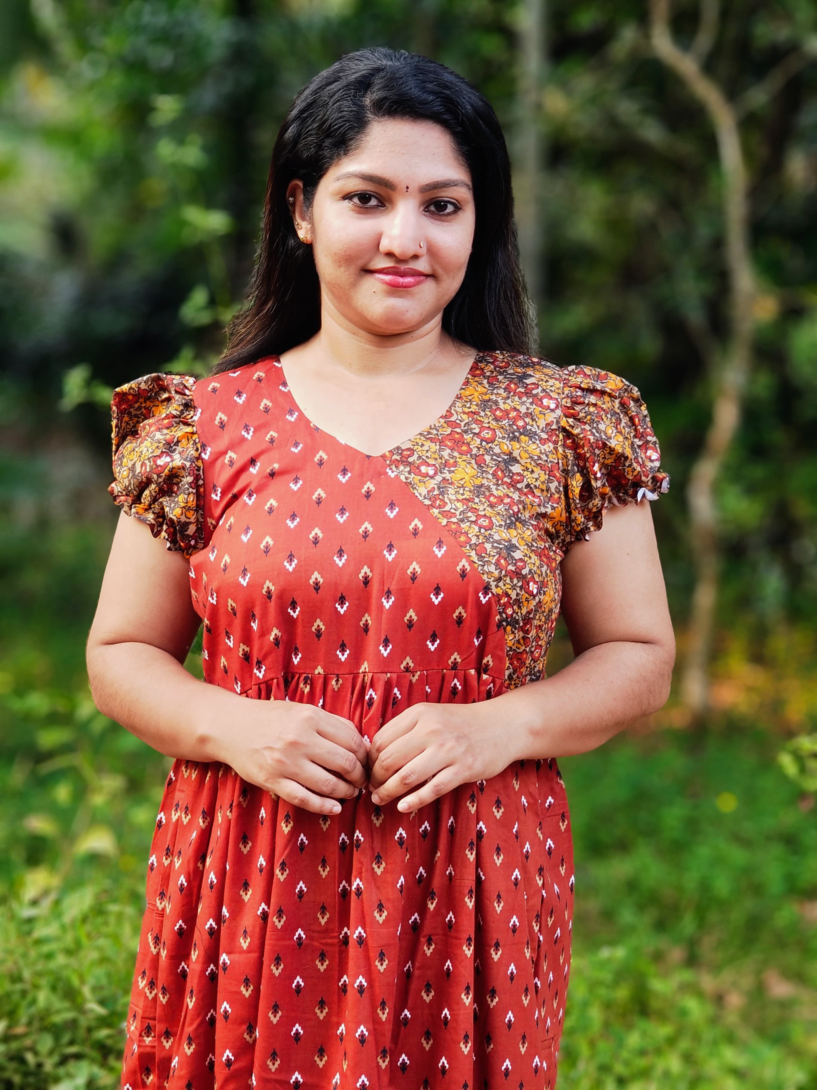 Frock Nighty with Floral Yoke [FN25281-285]