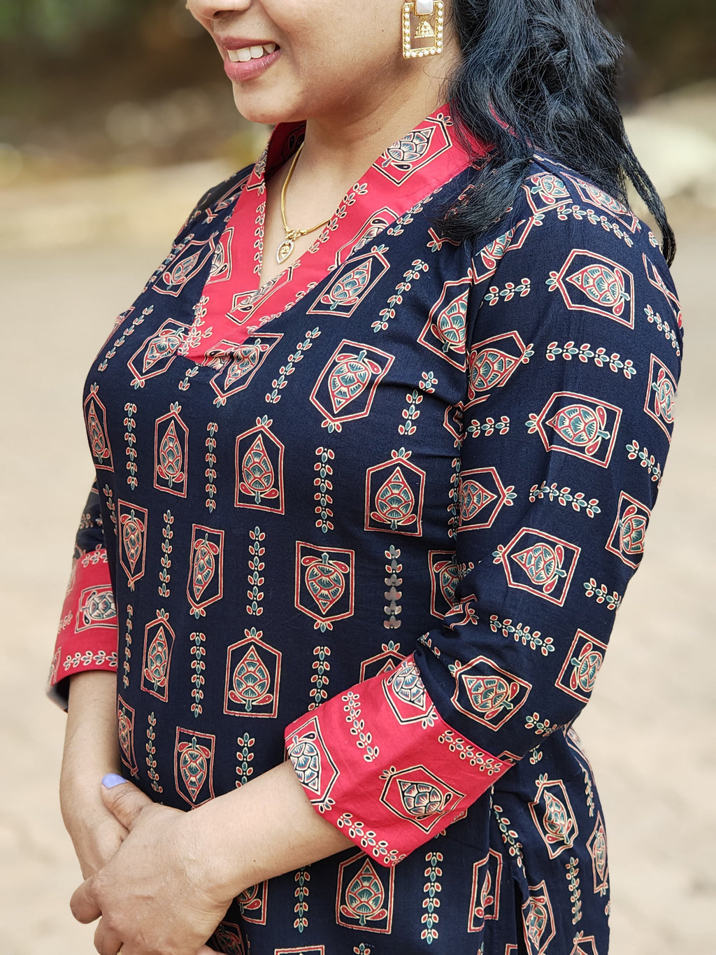 Ajrakh Kurti [KU26009]