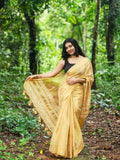 Golden Tissue Saree [ONS260002](Free Ship)