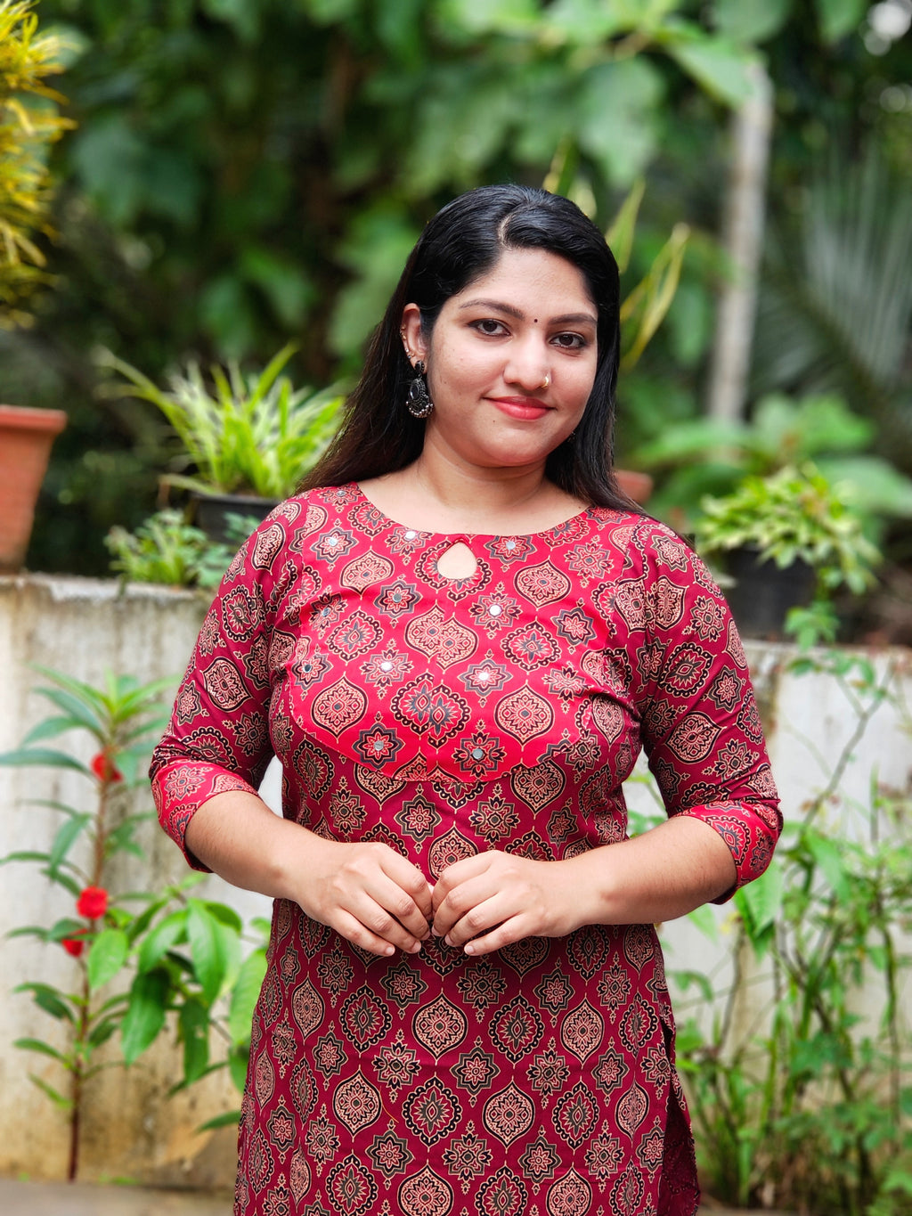 Ajrakh cotton kurti [K25001-03]