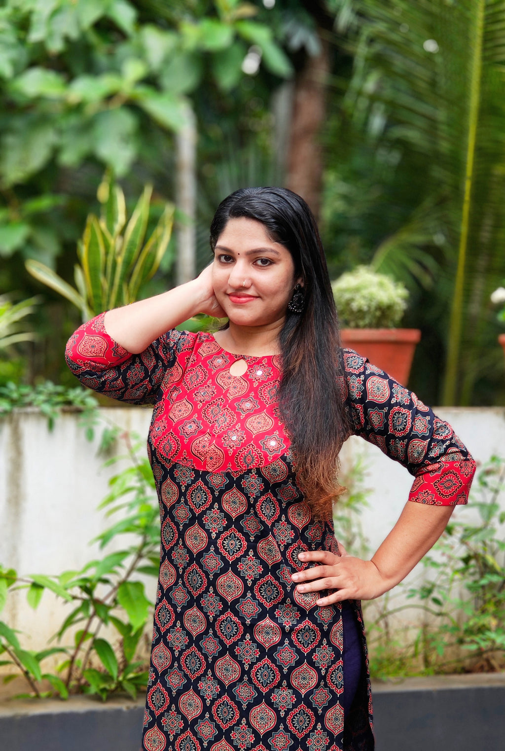 Ajrakh cotton kurti [K25001-03]