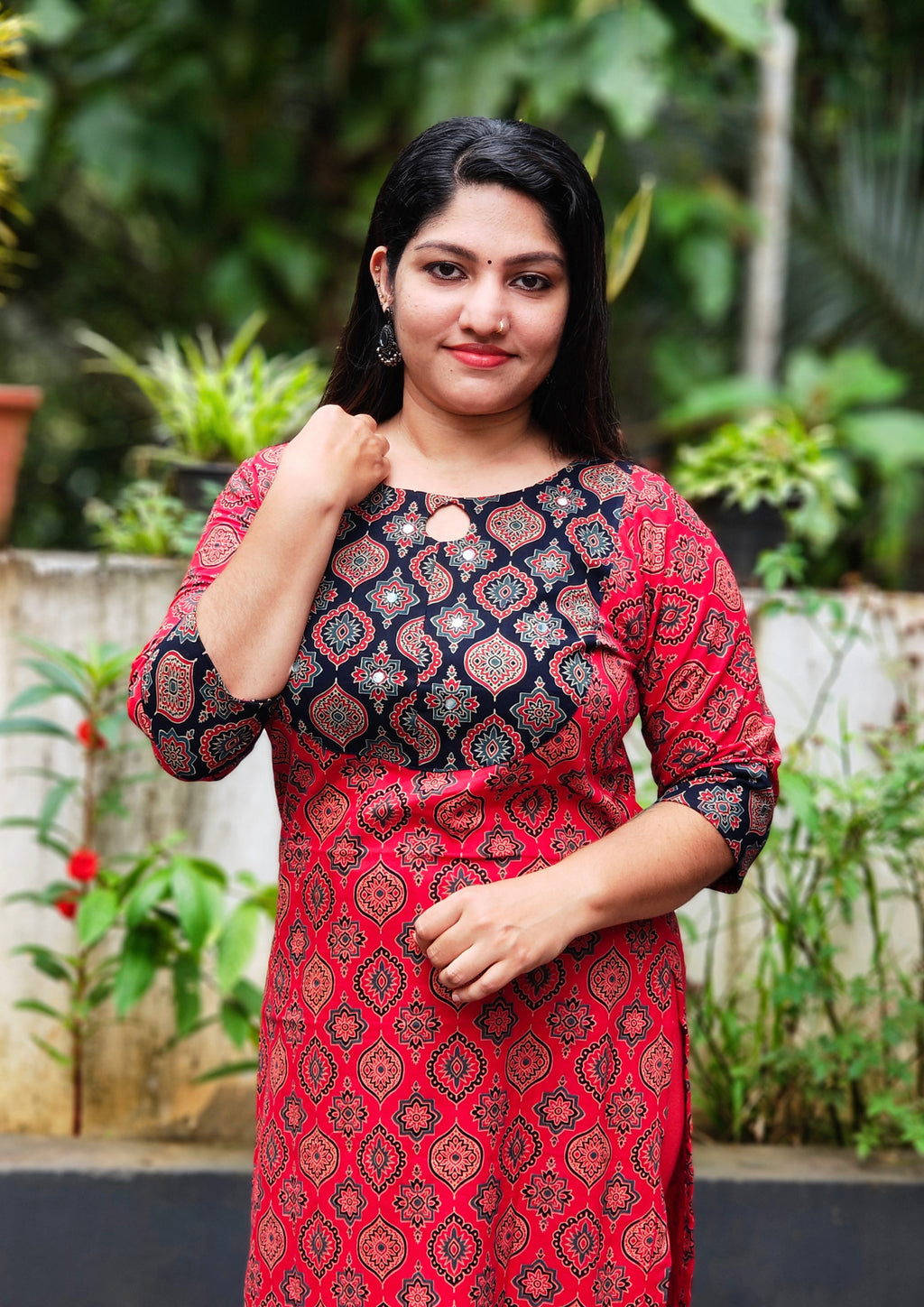 Ajrakh cotton kurti [K25001-03]