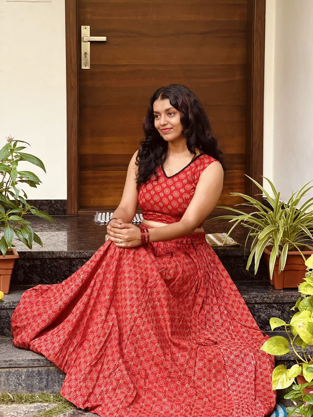 Umbrella Skirt and Trendy Sleeveless Top (Free Ship)