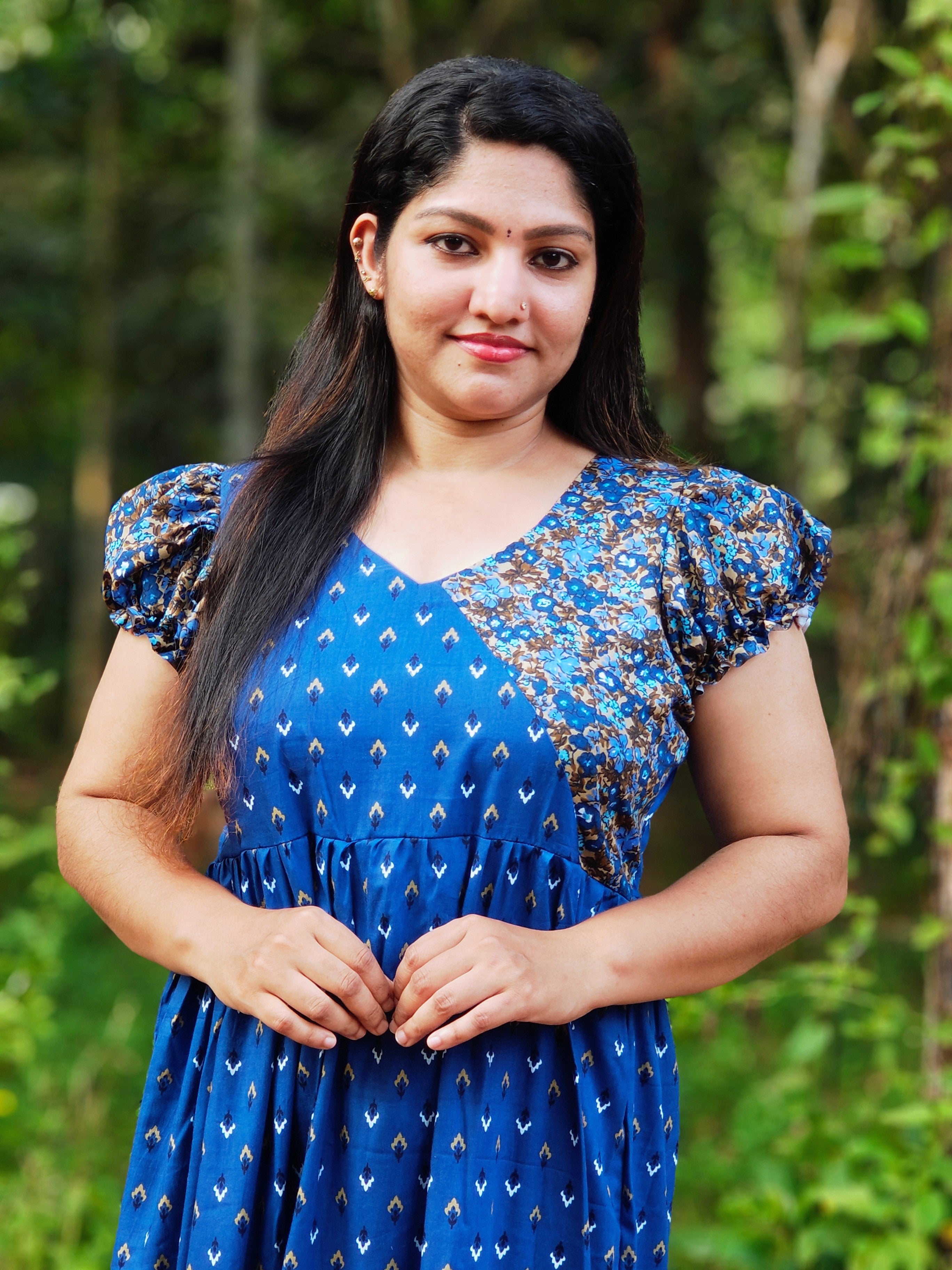 Frock Nighty with Floral Yoke [FN25281-285]