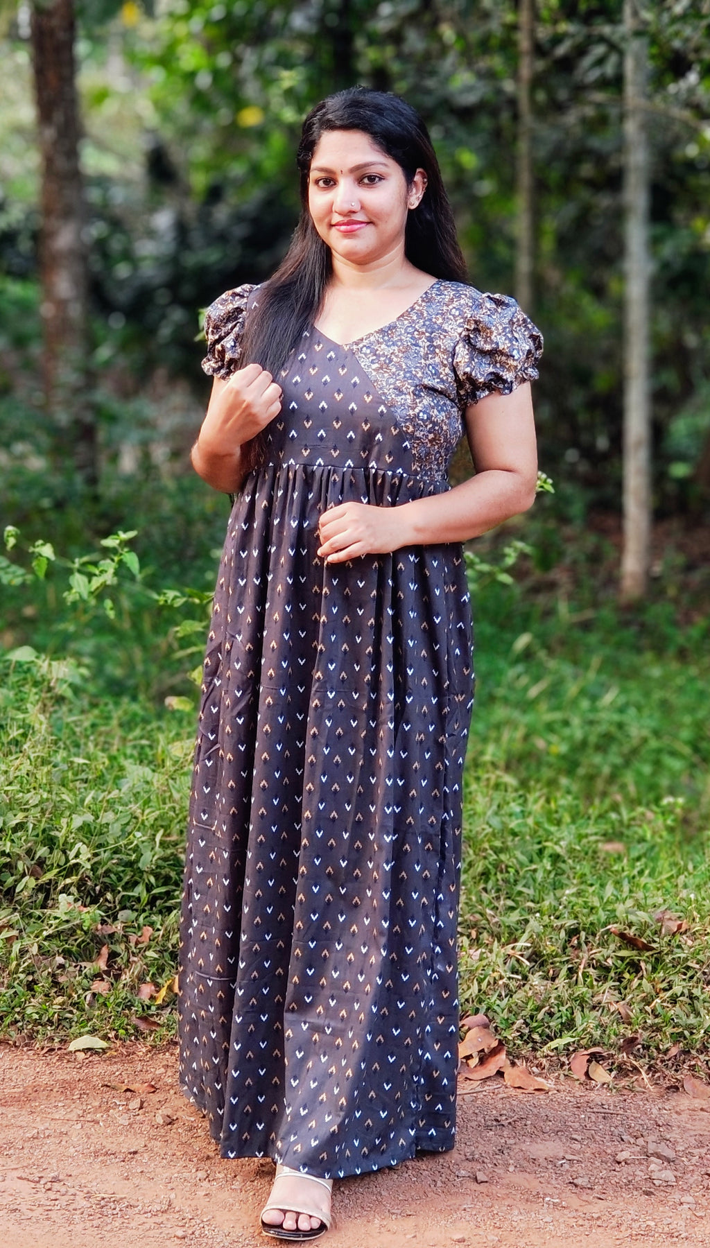 Frock Nighty with Floral Yoke [FN25281-285]