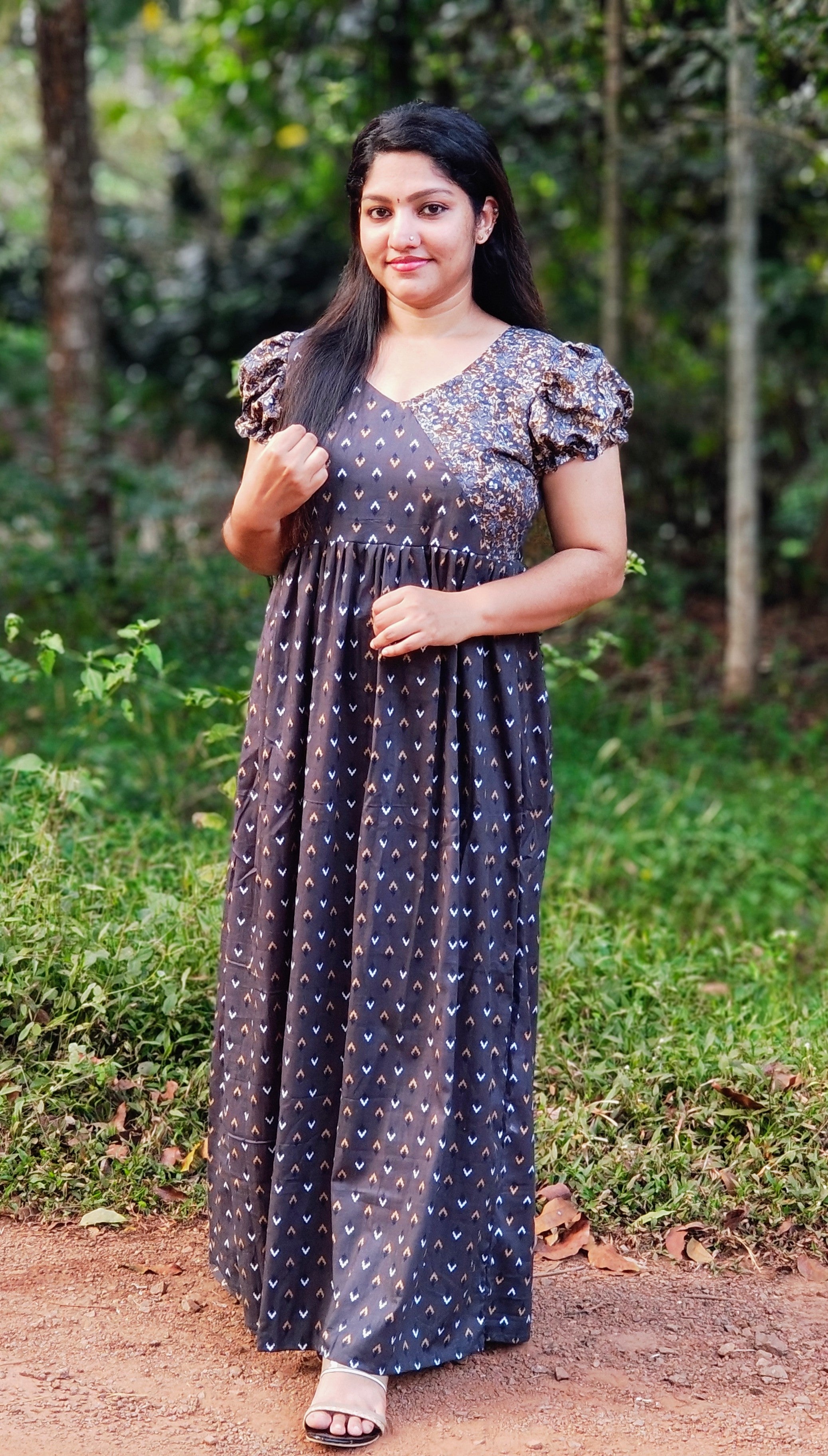 Frock Nighty with Floral Yoke [FN25281-285]