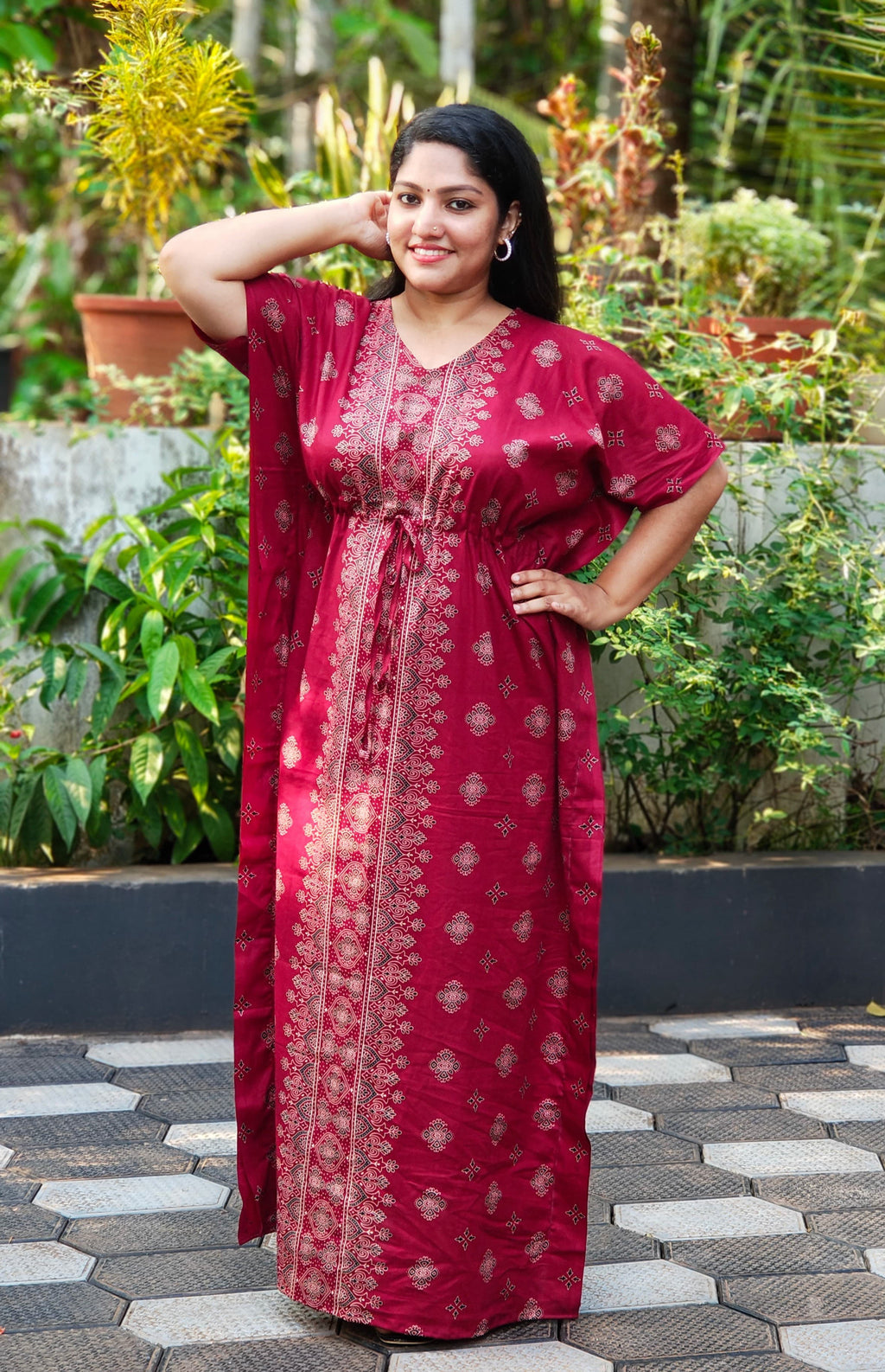 Ajrakh Kaftan Nighty [KF26011-013]