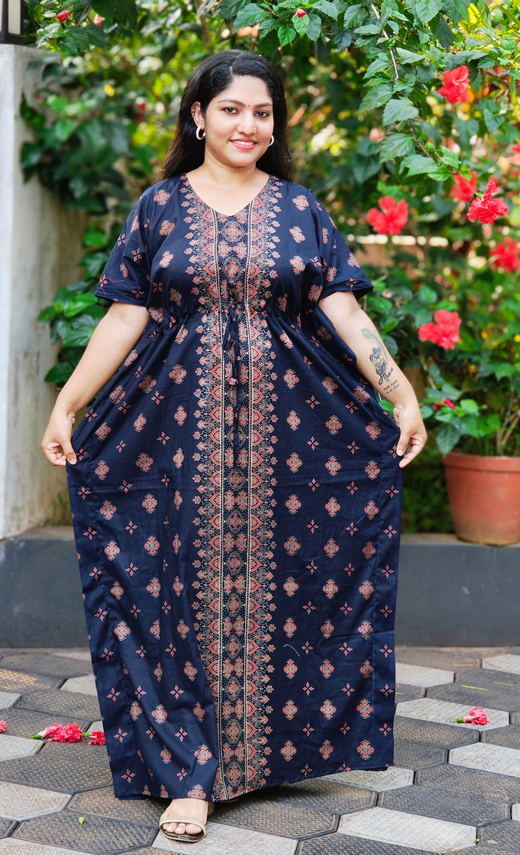 Ajrakh Kaftan Nighty [KF26011-013]