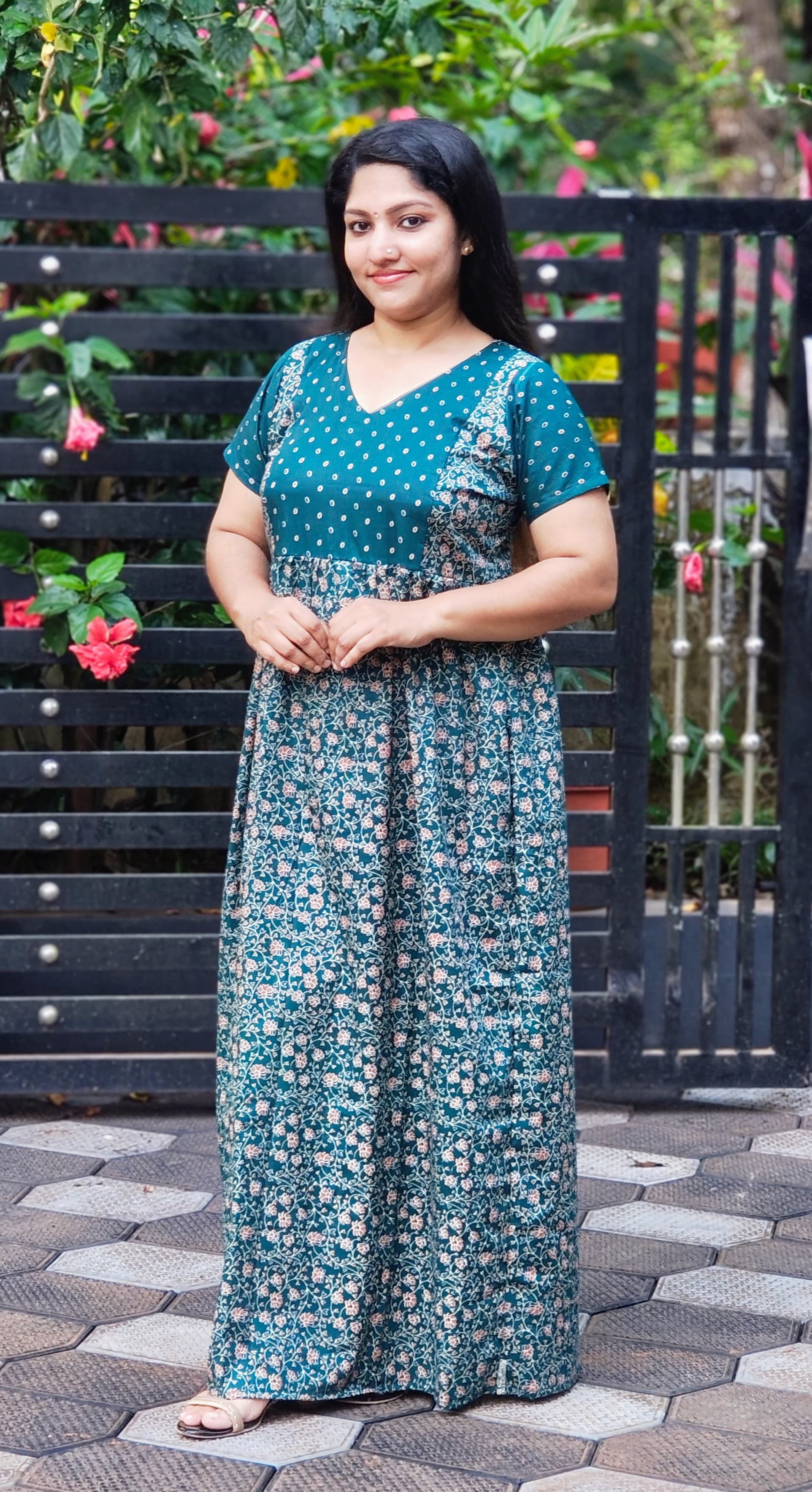Frock Nighty With Dot Print Yoke[FN25267-270]