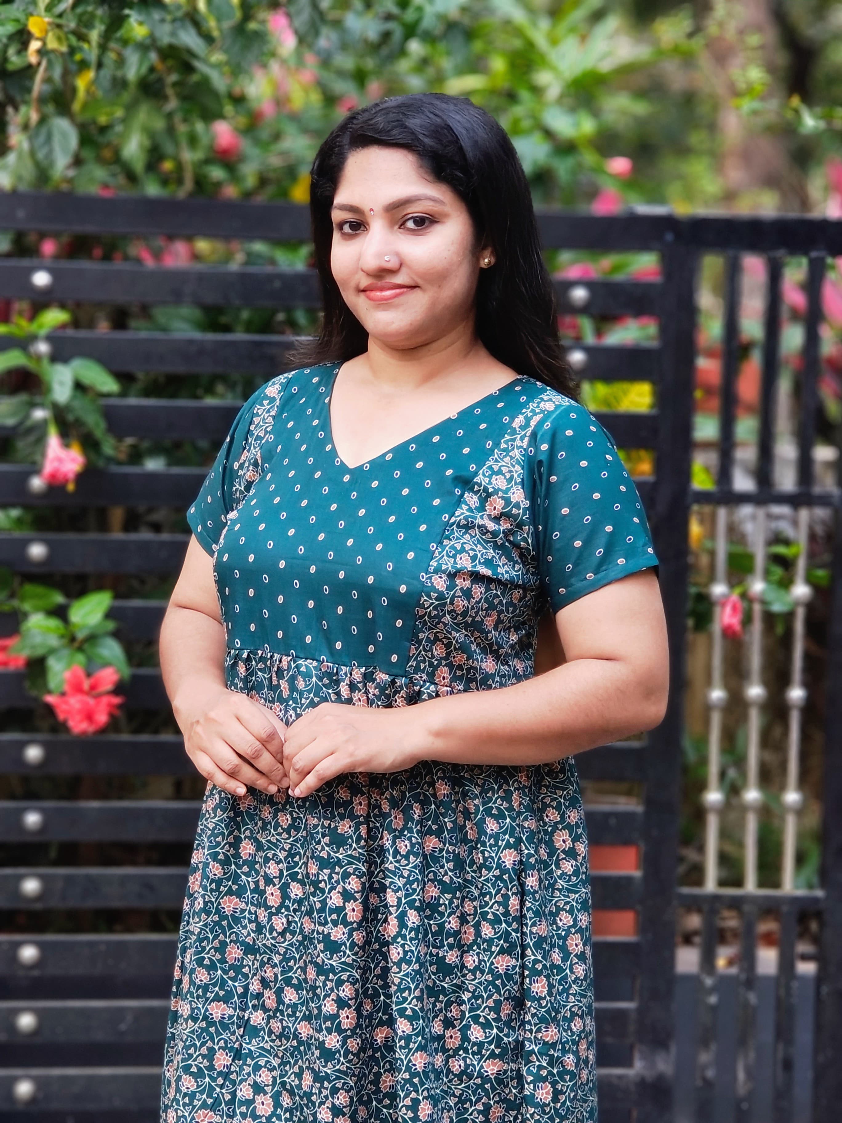 Frock Nighty With Dot Print Yoke[FN25267-270]