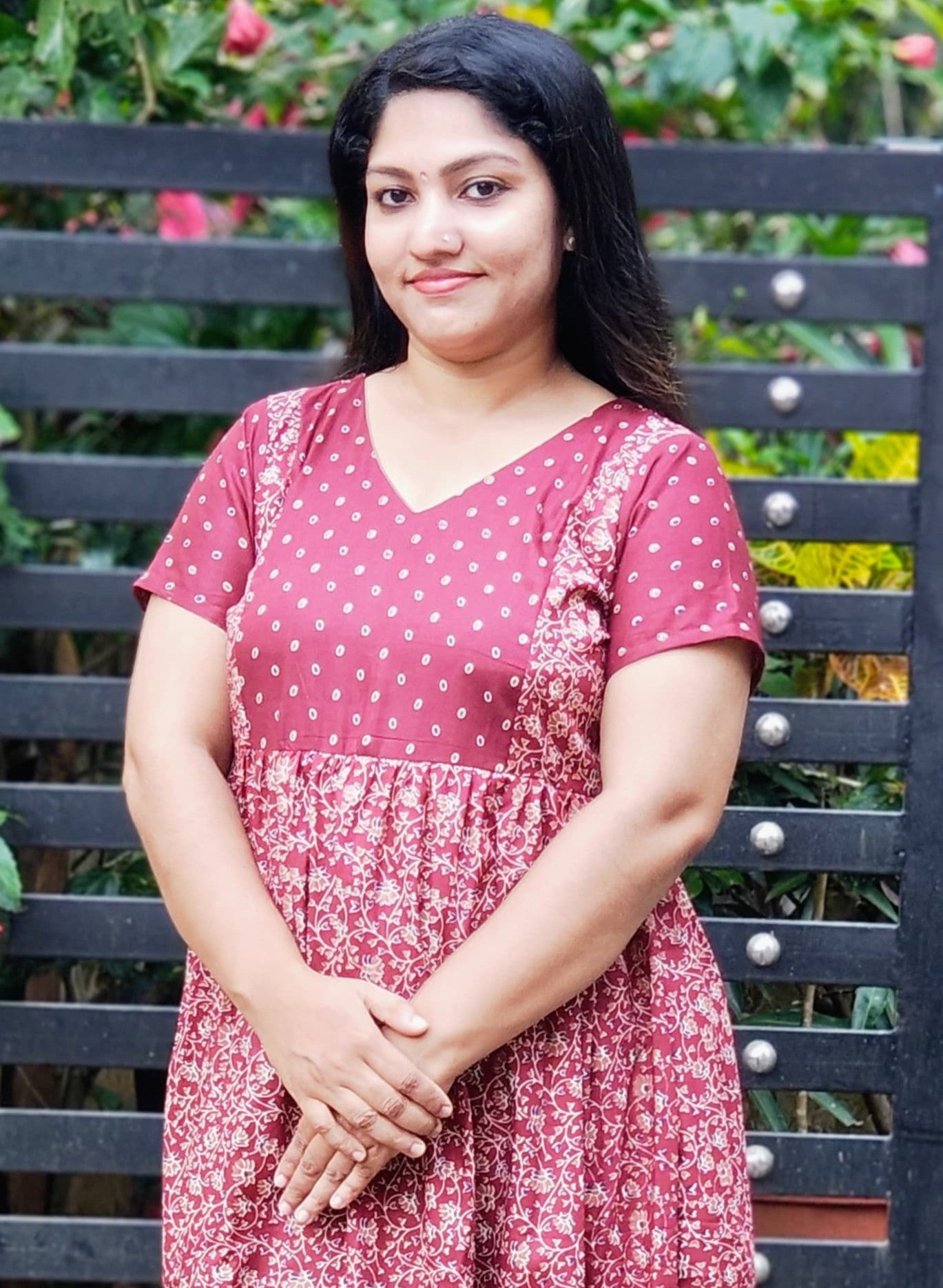 Frock Nighty With Dot Print Yoke[FN25267-270]