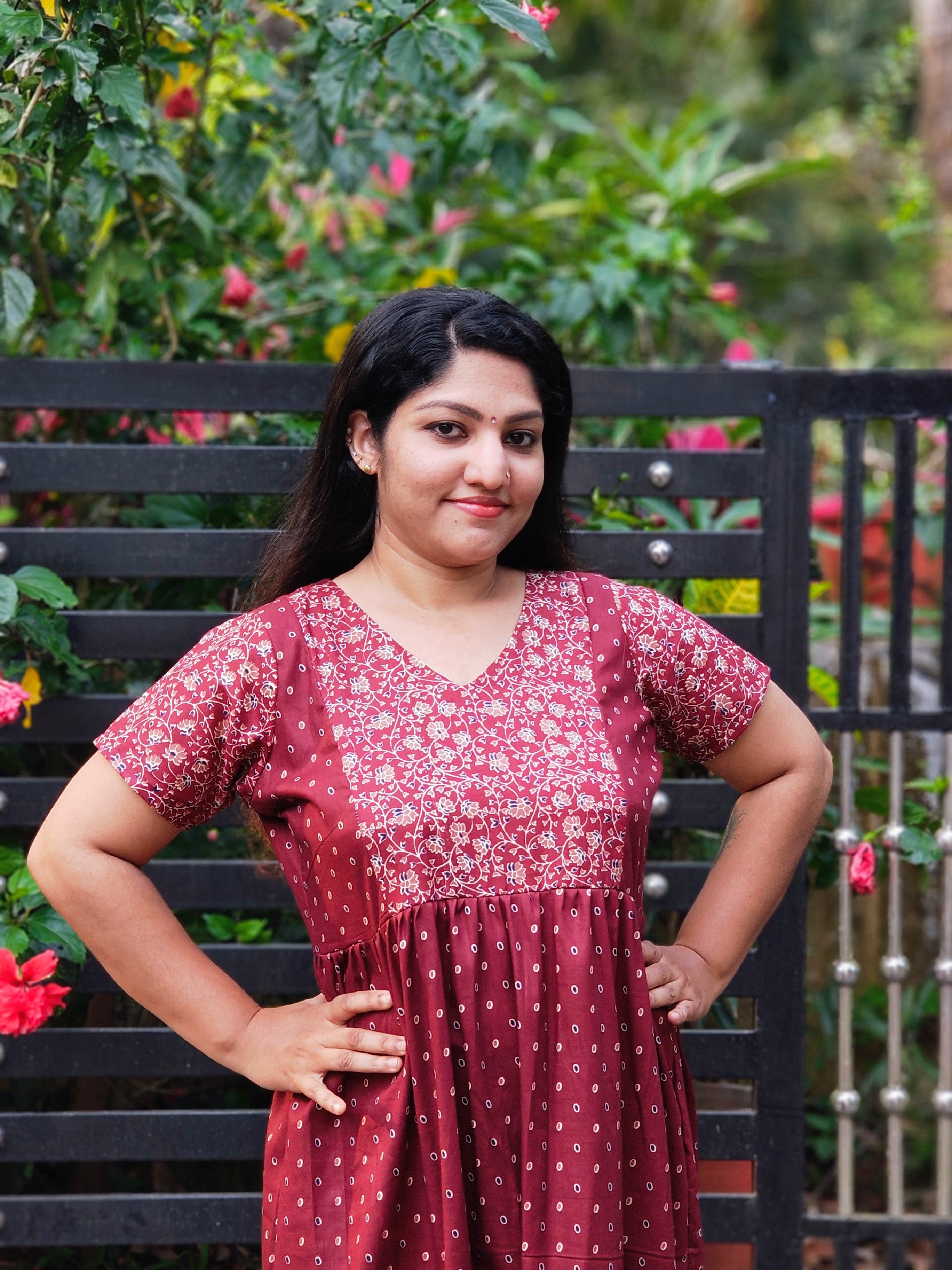 Frock Nighty With Floral Yoke[FN25263-266]