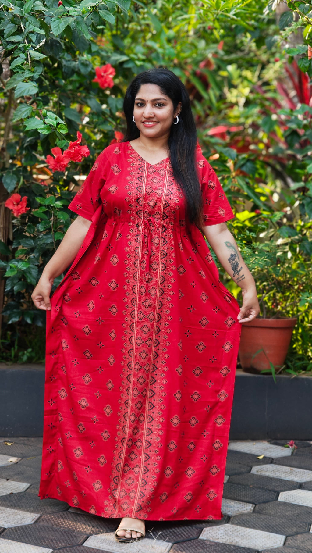 Ajrakh Kaftan Nighty [KF26011-013]